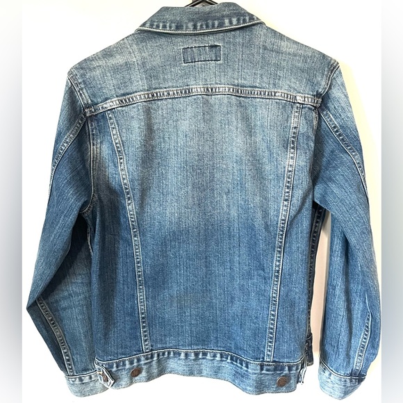 Lucky Brand Tomboy Trucker Distressed Blue Denim Jean Jacket  Cabincore Size Med - Picture 3 of 7